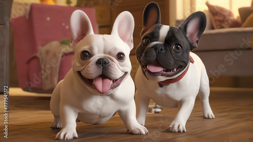 Springtime Frolic: French Bulldog Bounces with Pure Excitement