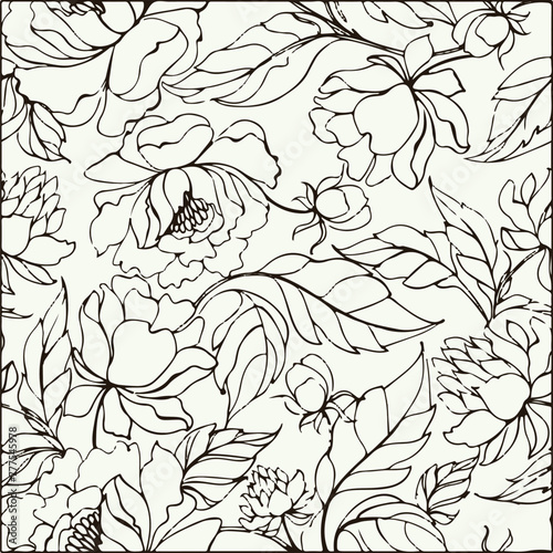 Wallpaper Mural seamless flower pattern Torontodigital.ca