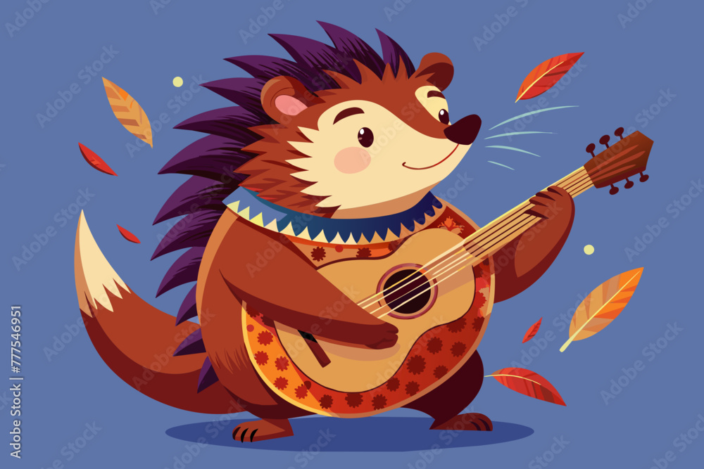 hedgehog plays the balalaika