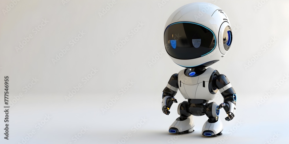 An powered security robot patrolling at night guarding and protecting the peace and safety of the environment An powered security robot patrolling at night guarding and protecting the peace and safety of the environment