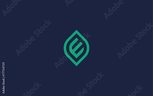 letter e with leaf logo icon design vector design template inspiration