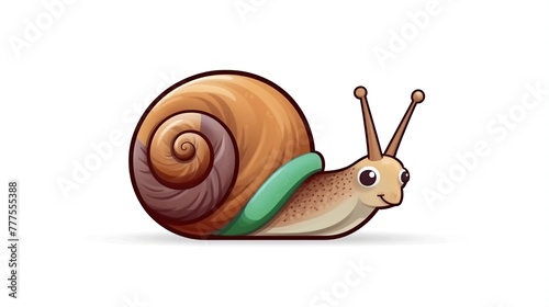 Snail cartoon sticker in white background