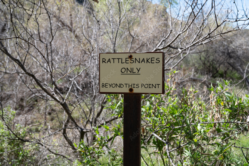 Sign - Rattlesnakes only beyond this point - funny sign