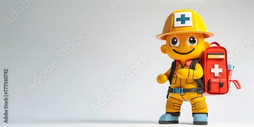 Friendly First Aid Kit Character Ready to Assist in Emergencies