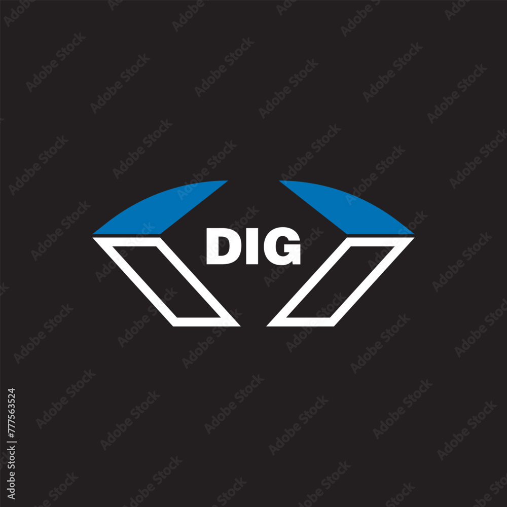 DIG letter logo design on white background. DIG logo. DIG creative initials letter Monogram logo icon concept. DIG letter design