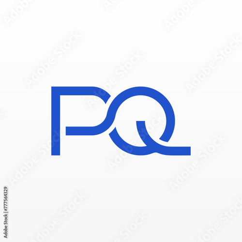 Modern minimal style PQ initial logo suitable for business