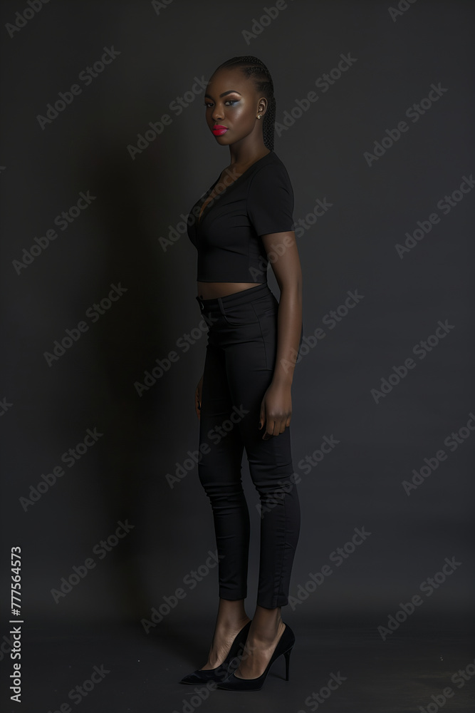 Elegant and Graceful: A Portrait of Confidence in Monochrome Apparel Banner Elegant and Graceful: A Portrait of Confidence in Monochrome Apparel Banner