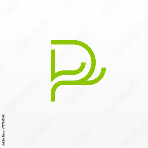 Modern minimal style initial P logo suitable for business