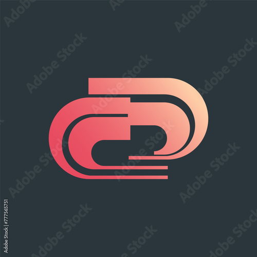 CD initials logo modern futuristic style bright shiny colors