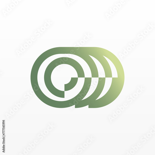 Modern futuristic style icon logo bright shiny color
