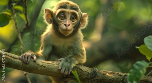 a monkey on a tree branch footage photo
