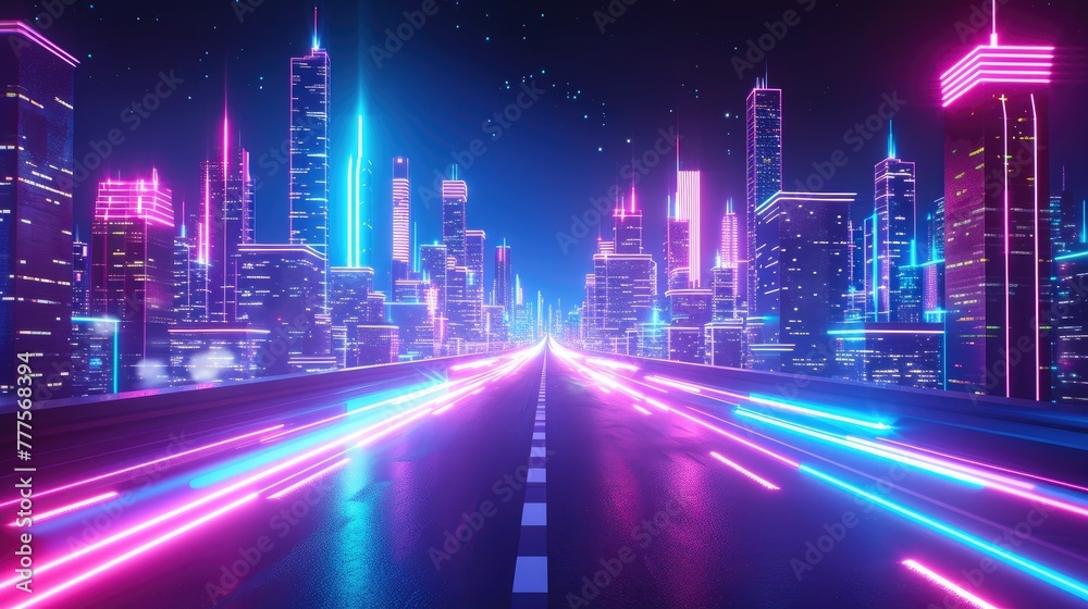 Future City Lights: Exploring Empty Avenues