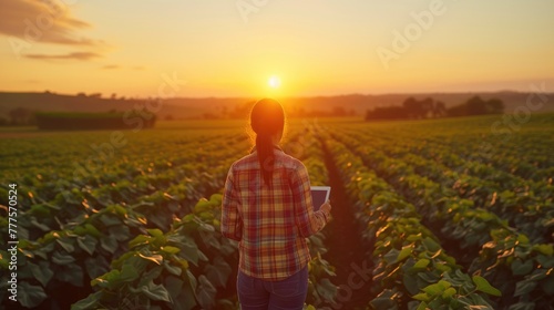 Brazilian Woman Agricultural Worker with Digital Technology