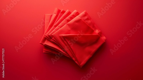 Napkins isolated on red