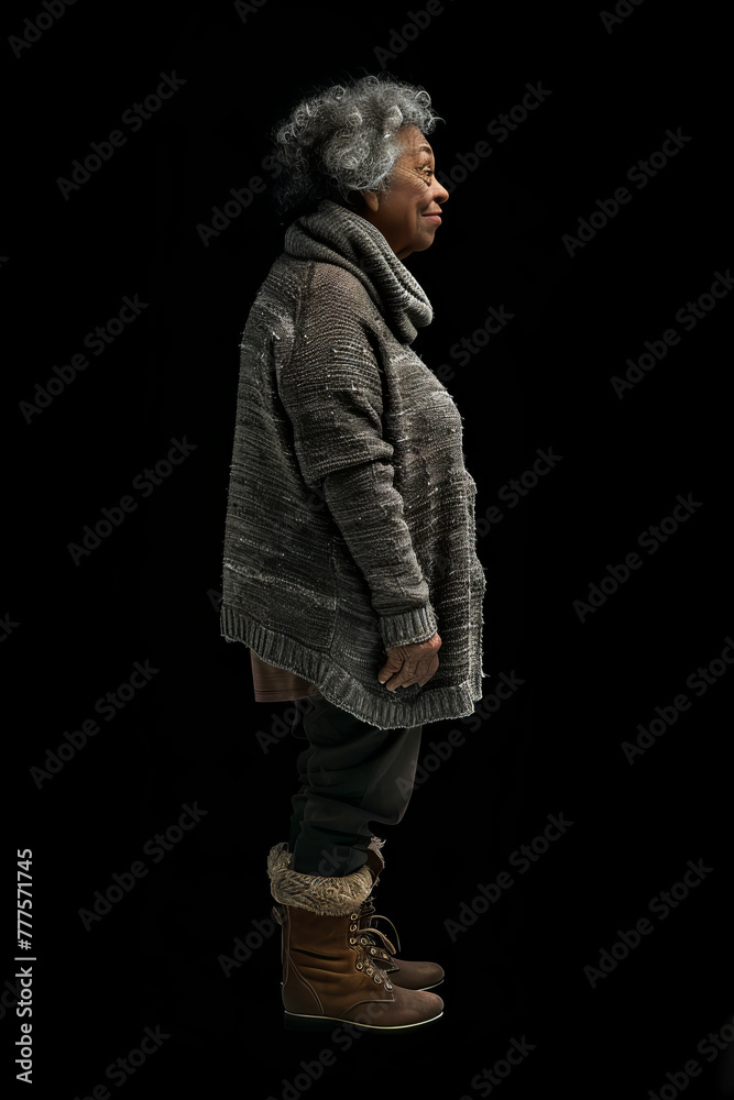 Elegant Senior Woman in Stylish Winter Attire Poses for Timeless Portrait Banner Elegant Senior Woman in Stylish Winter Attire Poses for Timeless Portrait Banner