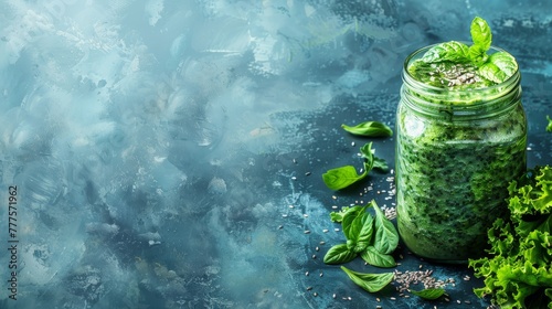 spinach green smoothie
Concept: superfoods healthy lifestyle and nutrition, including detox programs and green diets, organic grocery stores and healthy cafes.