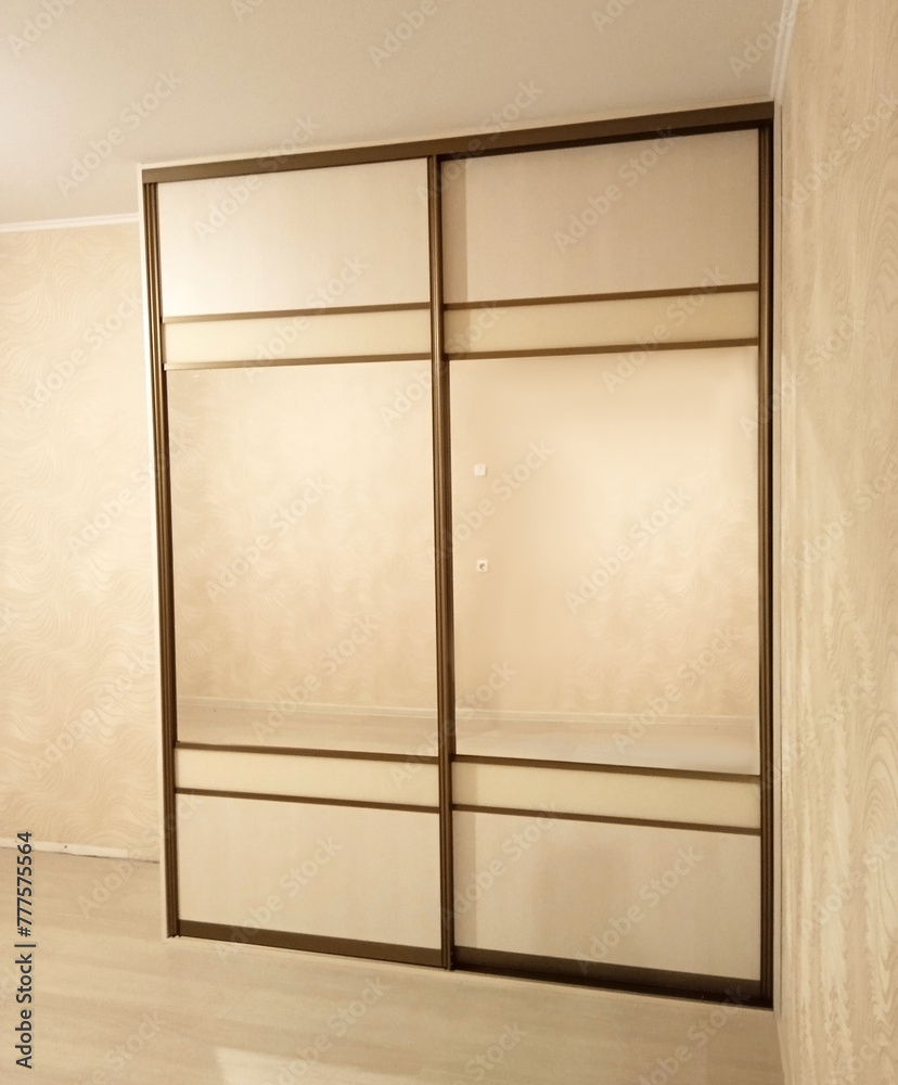 Wardrobe with sliding doors. Furniture. Interior design. Wardrobe with sliding doors. Furniture. Interior design.