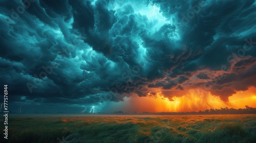 Approaching Storm Over Field