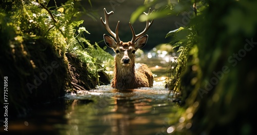 A deer appeared in the jungle photo