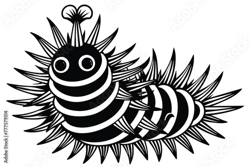 black and white christmas tree worm vector photo