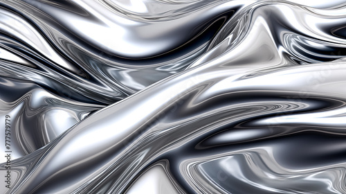 A silver fabric with a wave pattern.