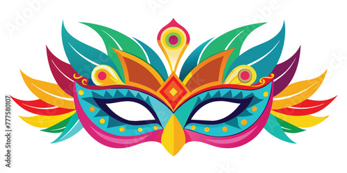 colorful carnival mask vector on an isolated white background