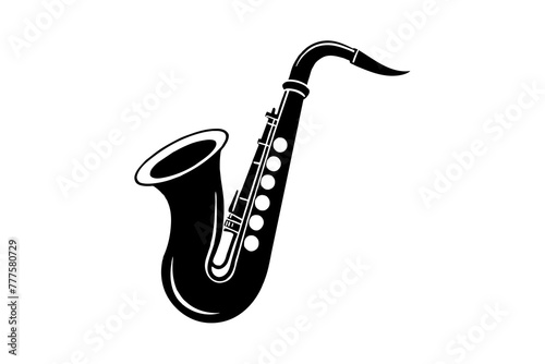saxophone silhouette vector art illustration