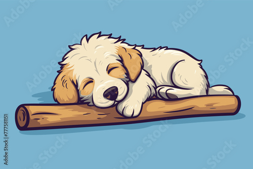 cute puppy sleeping vector, cute dog sleeping vector