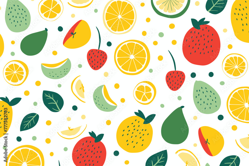 seamless fruits pattern background vector seamless fruits pattern background vector