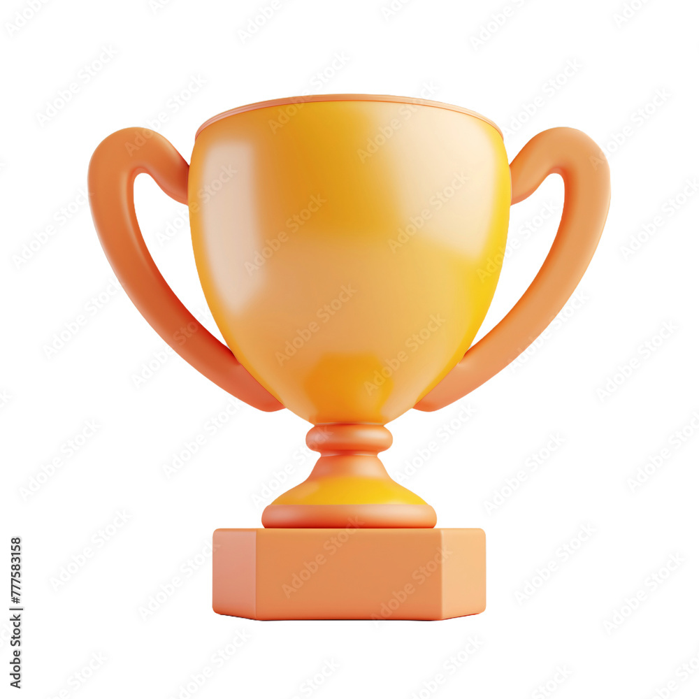3d trophy icon. isolated on transparent background. ai generative 3d trophy icon. isolated on transparent background. ai generative