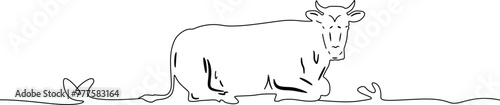 line art cow