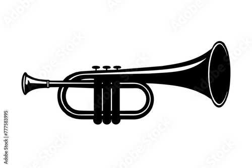 trumpet silhouette vector art illustration