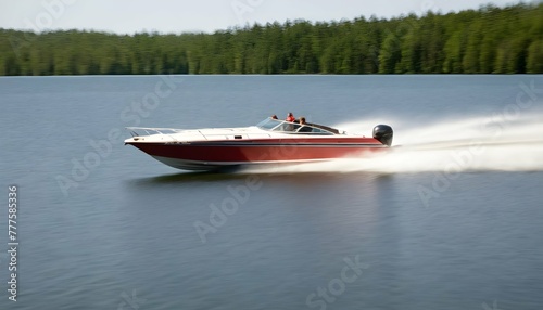 A-Motorboat-Speeding-Across-A-Lake- 2