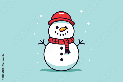 snowman colorful vector illustration © PixelDreamer
