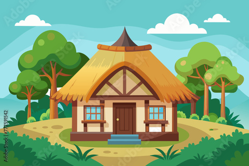  Thatched Cottage vector 