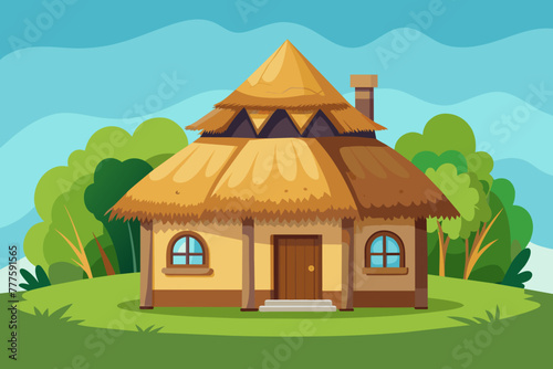  Thatched Cottage vector 