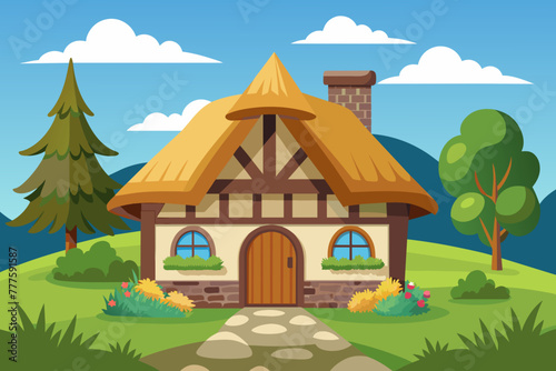  Thatched Cottage vector 