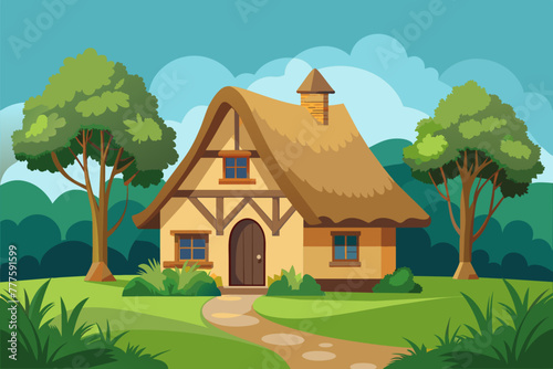  Thatched Cottage vector 