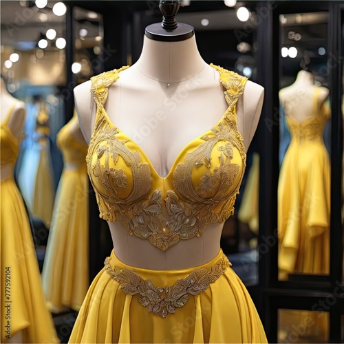 yellow luxuary elegant formal bra for sale in luxury modern shop boutique. Prom gown, , evening, bra,,
