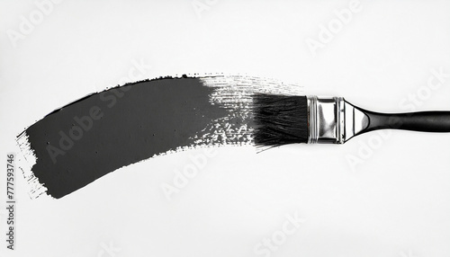 black brush on white isoliert photo