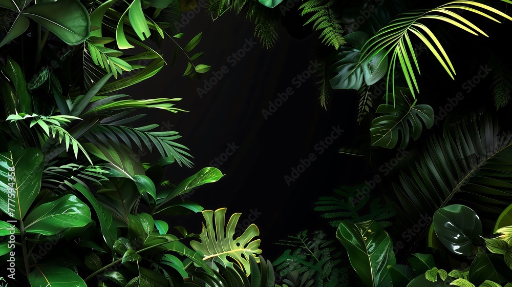 Tropical Leaf Frame with Copyspace for Design Tropical Leaf Frame with Copyspace for Design