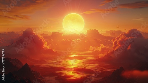 Sun Setting Over Desert Mountains