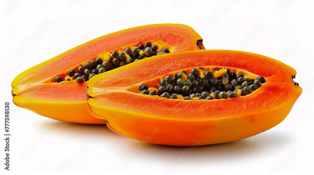 Papaya on white background. Papaya on white background.