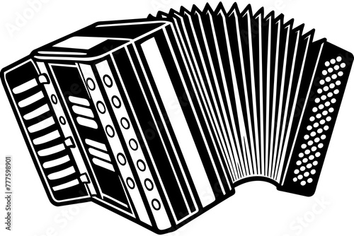 accordion silhouette vector art illustration
 photo