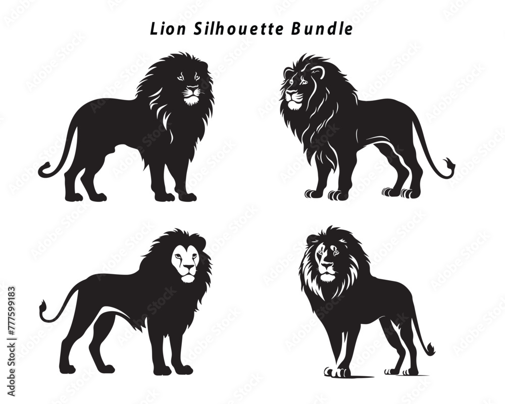 Lion Silhouette Bundle Lion Silhouette Bundle