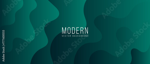 Abstract dark emerald green background with dynamic effect. Futuristic technology style. vector illustration