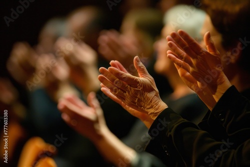 Close up photo of people clapping hands 