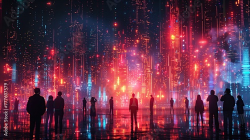 Network engineers are investigating the many signals that connect to many different electronic devices.