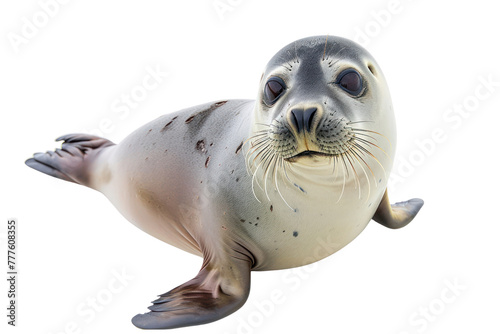 hawaiian monk seal on isolated transparent background