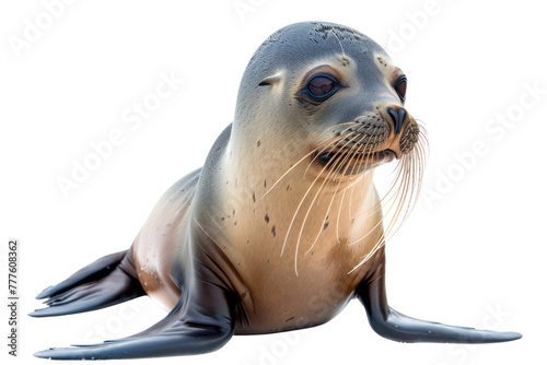 hawaiian monk seal on isolated transparent background